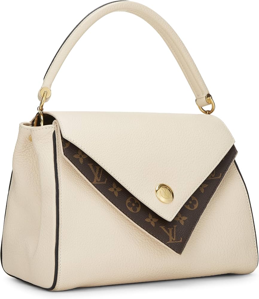 Amazon.com: Louis Vuitton, Pre-Loved White Monogram Leather Double