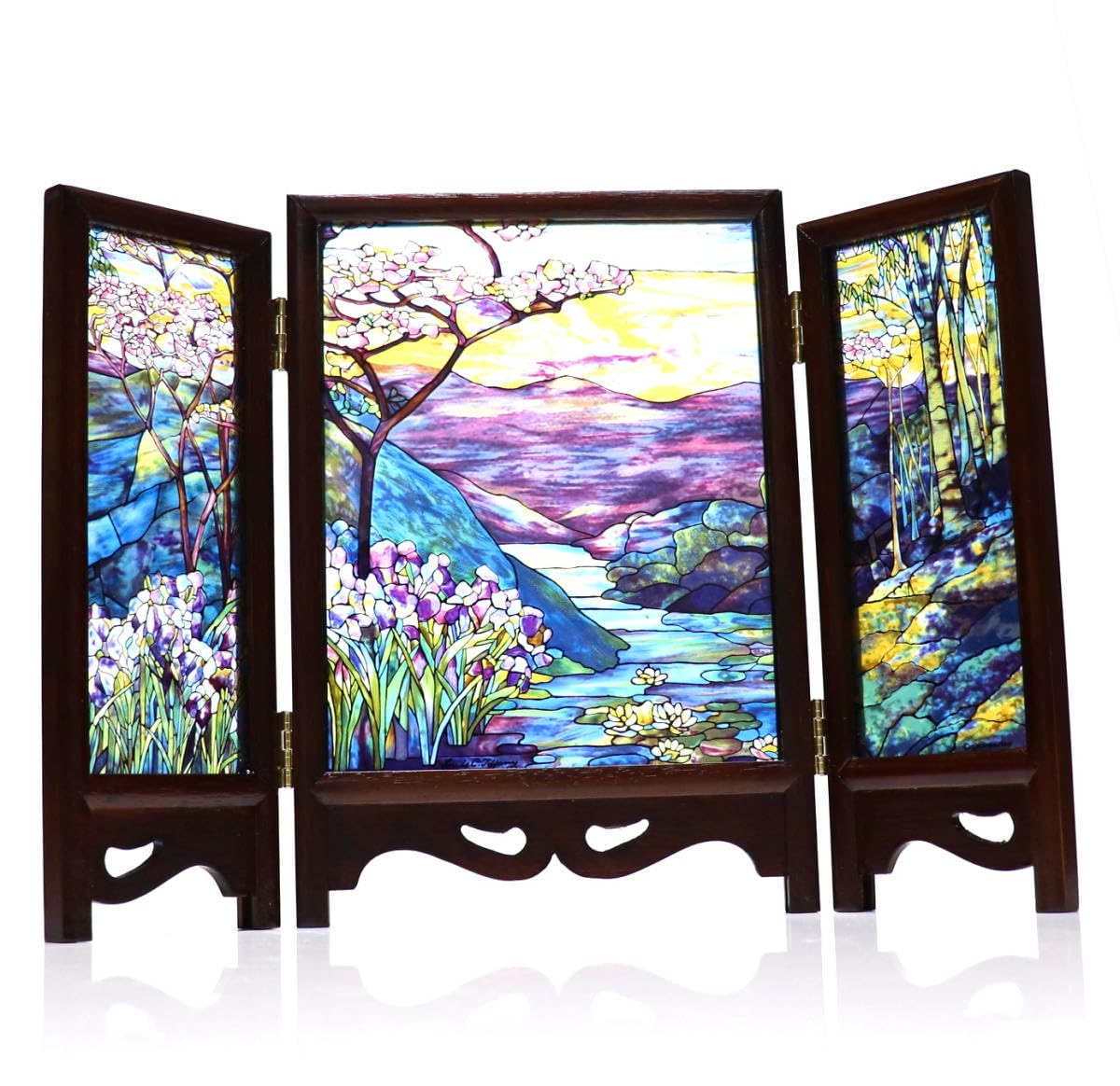 ルイスCティファニー ステンドグラスLandscape秋景グラスマスターズ社