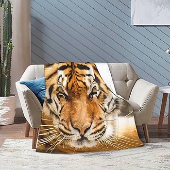 Amazon｜マルチサイズ ふんわり フランネル ブランケット 虎 トラ 動物
