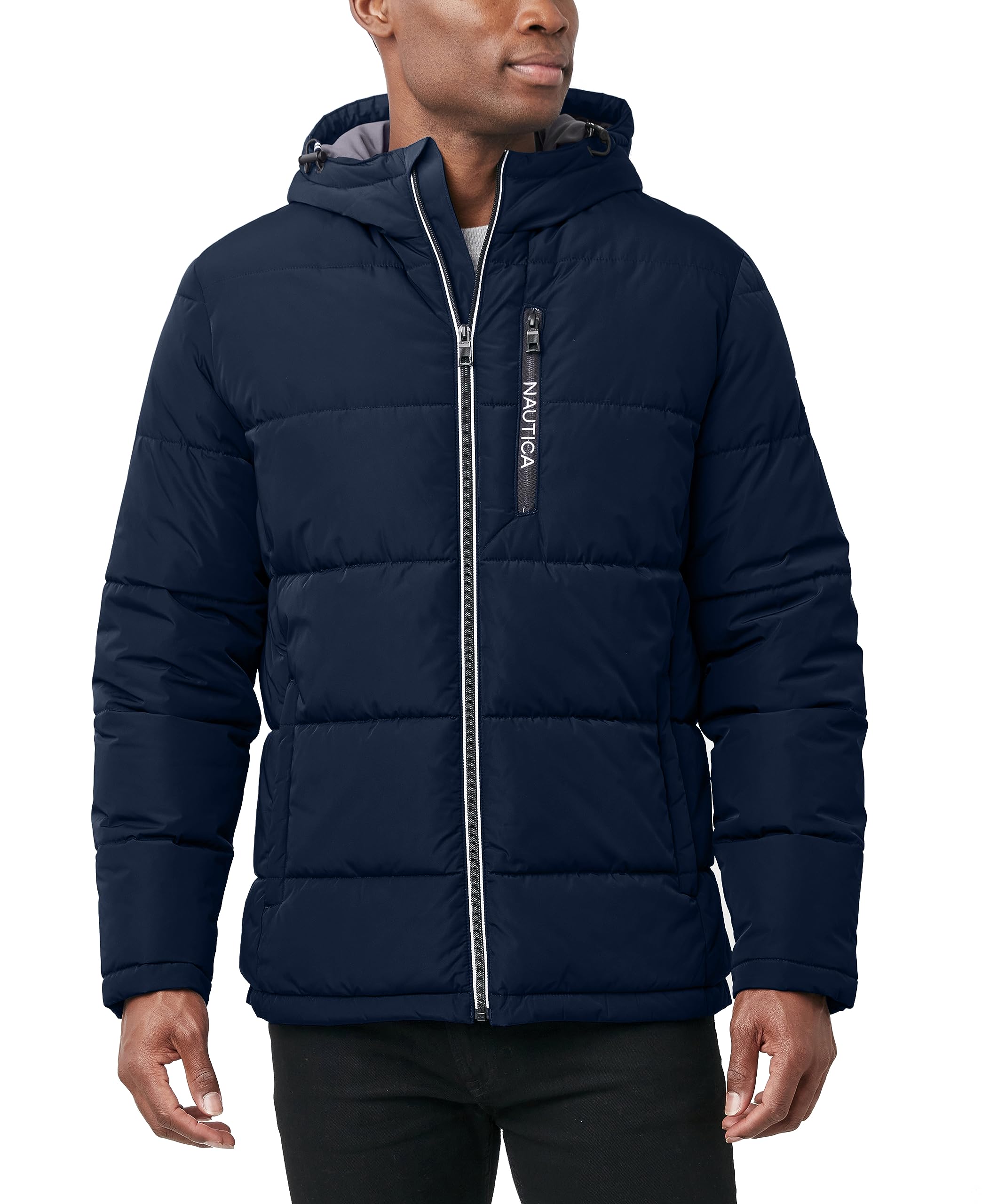 Nautica Men's Hooded Parka Jacket, Water and Wind Resistant, True