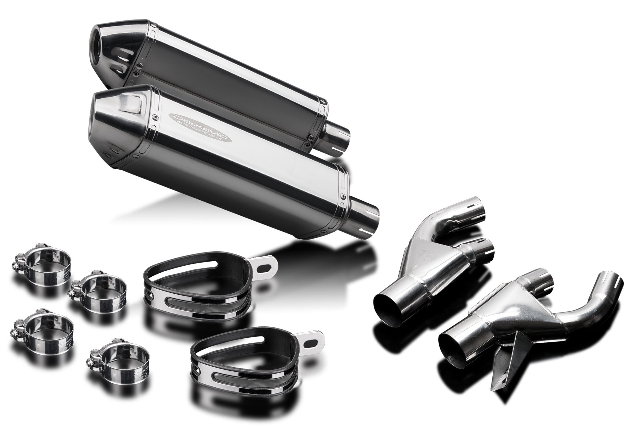 Amazon | DELKEVIC スリップオンステンレストライオーバルマフラー