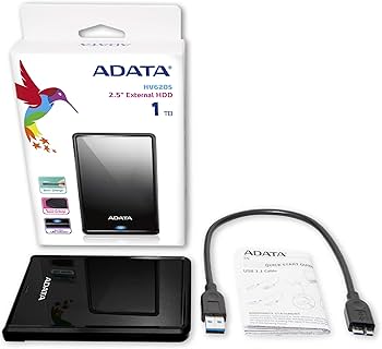 Amazon.com: ADATA AHV620S-1TU3-CBK 1TB HV620S Slim External Hard