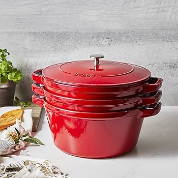 Amazon.com: STAUB Cast Iron Set 4-pc, Stackable Space-Saving