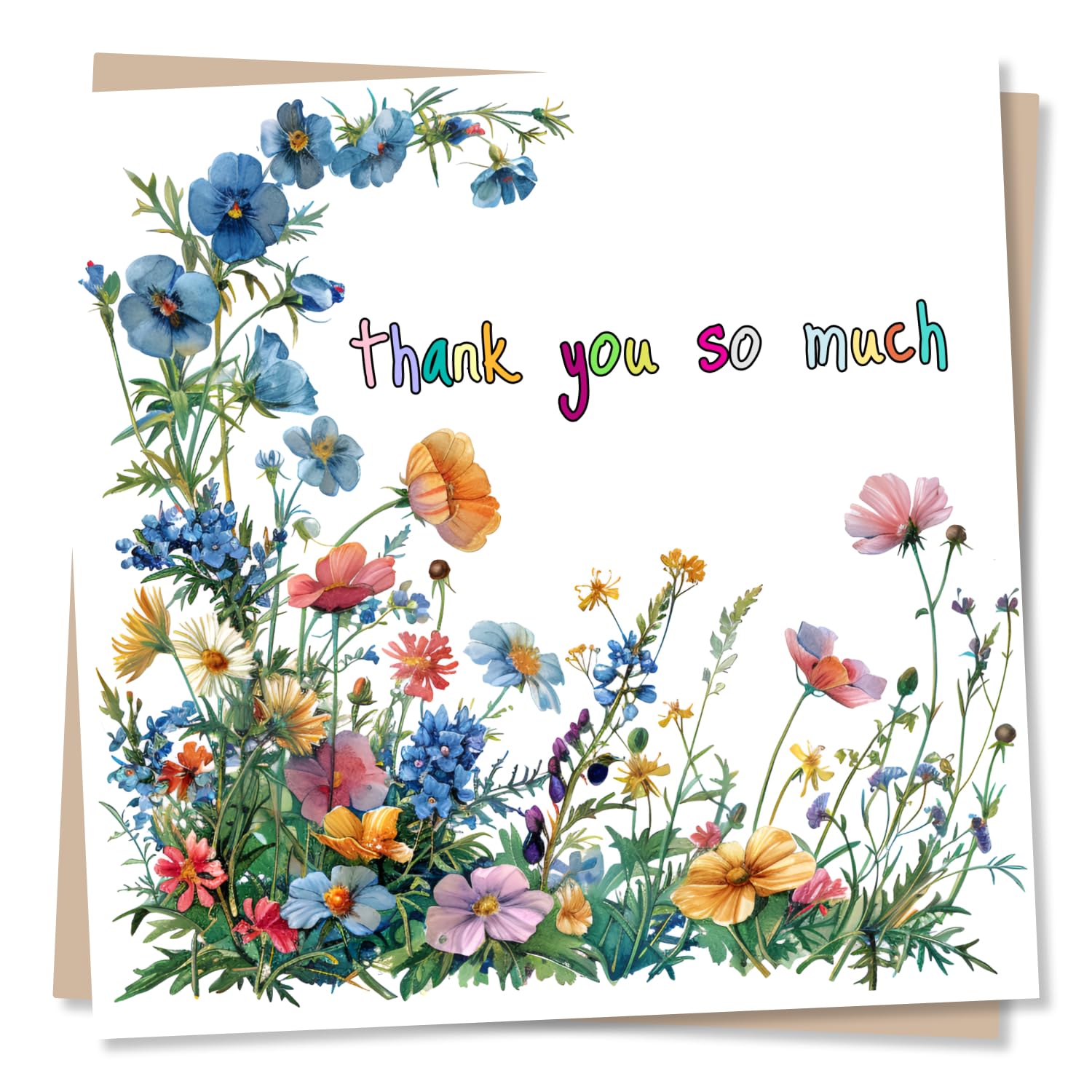 Appreciation Greeting Card – Thank You So Much – Wildflower Design