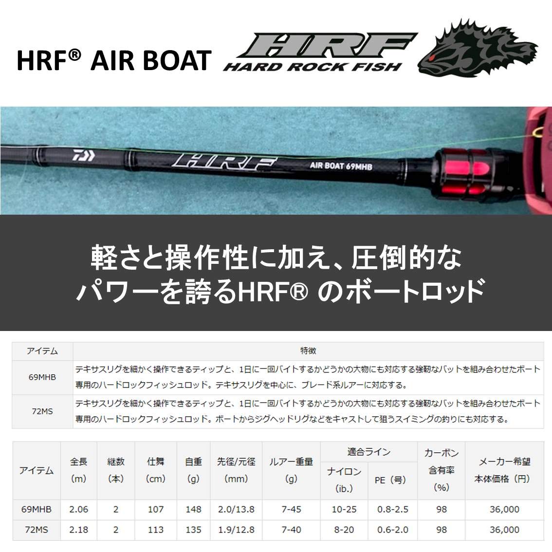 Amazon | ダイワ(DAIWA) ロックフィッシュロッド HRF AIR BOAT 69MHB