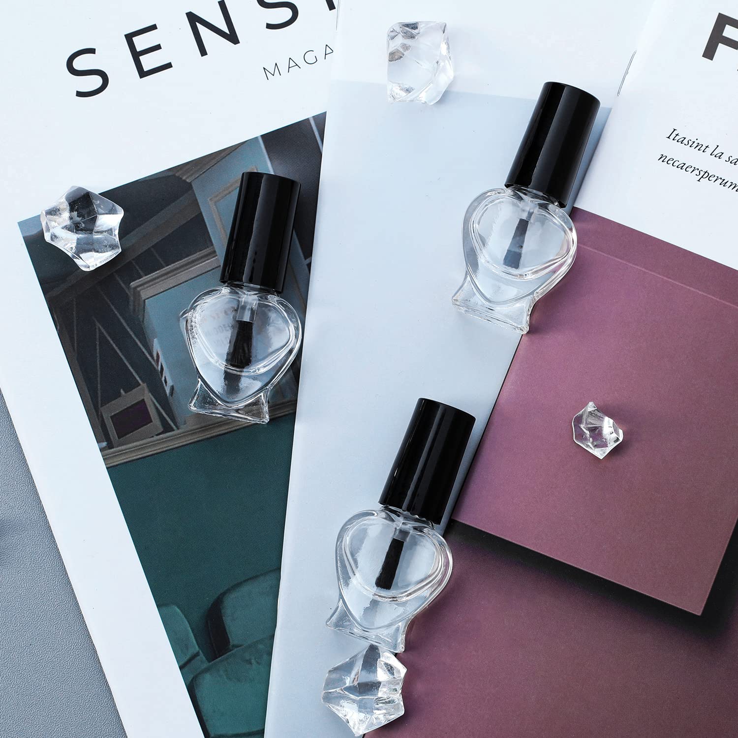 Amazon.co.jp: Agidea 空のマニキュアボトル ハート型 空の爪磨き