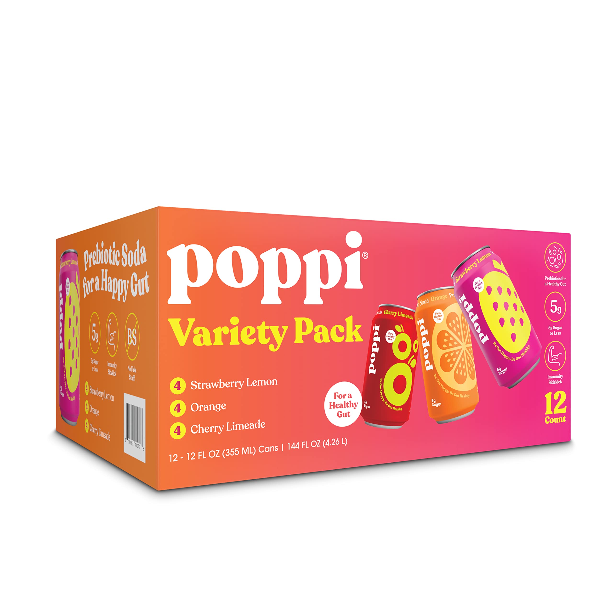 Amazon.com : Poppi Variety Pack, 12 oz, 12-count : Grocery