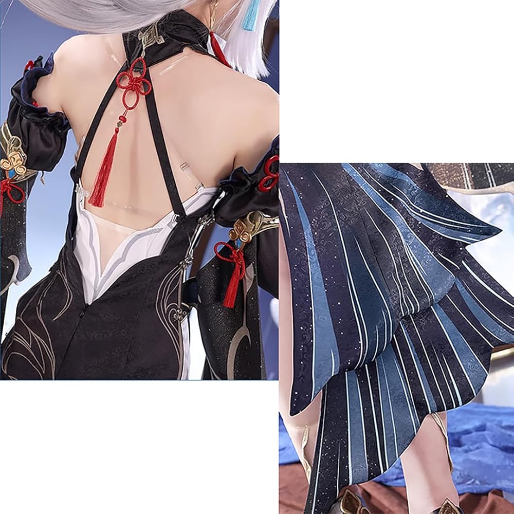 Amazon.co.jp: [エルフ森林] 申鶴 しんかく コスプレ 衣装+ウィッグ 原