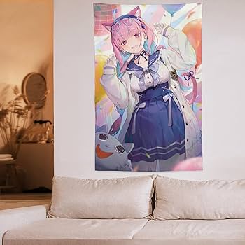 Amazon.co.jp: タペストリー 萌え キャラクター柄 VTuber 湊様 あく