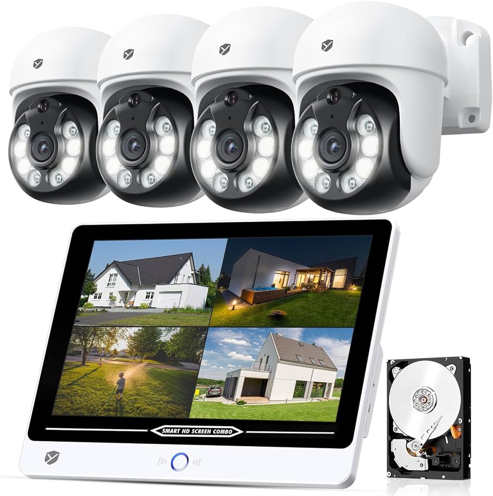 Amazon.co.jp: 【4K 360°全方位追尾】 YESKAMOO 防犯カメラ 屋外 800万