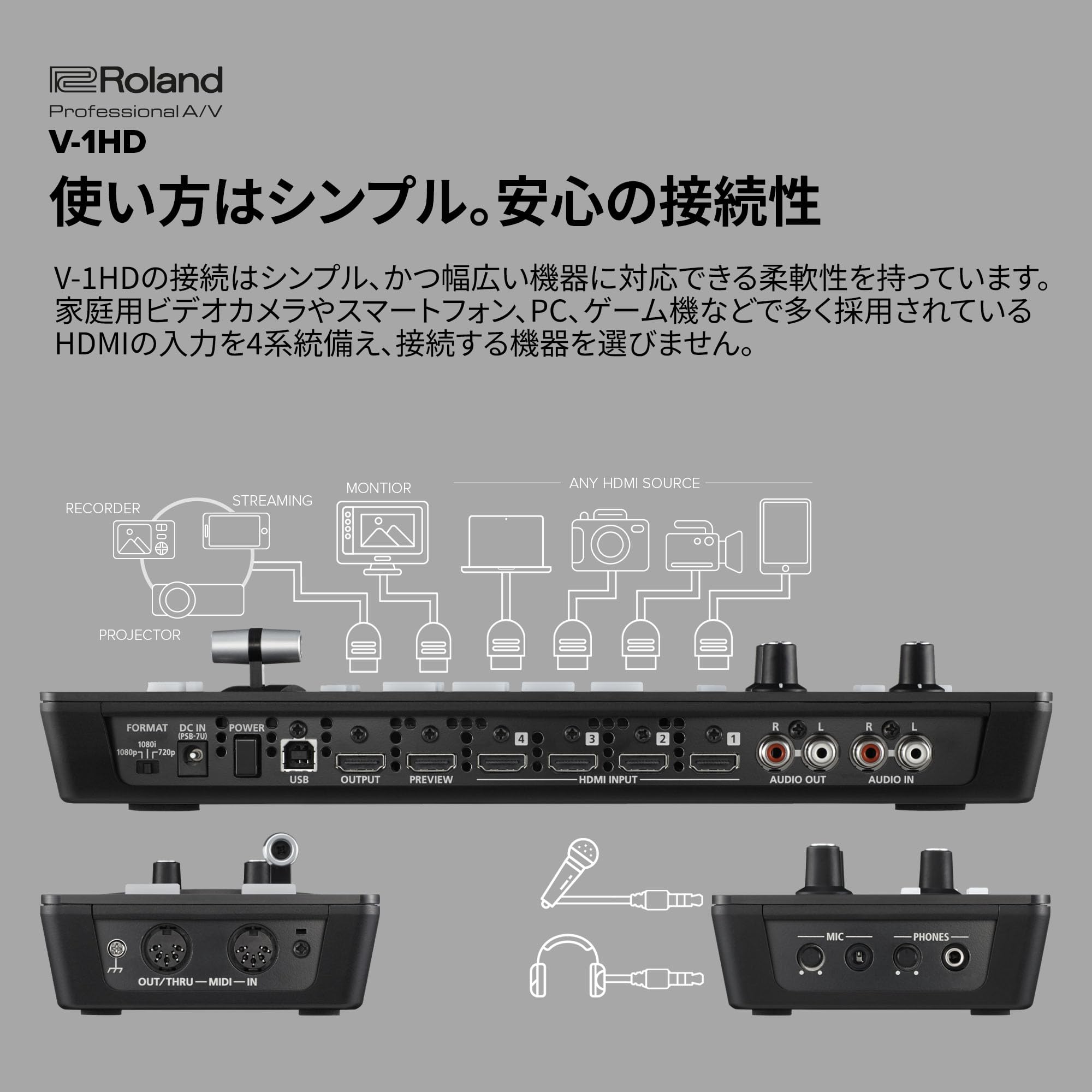 Amazon | Roland ローランド ビデオスイッチャー V-1HD フルHD1080p