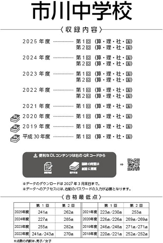 最新版 ＞ 市川中学校 2026年度版 【 過去問 5+3年分 】(中学別入試