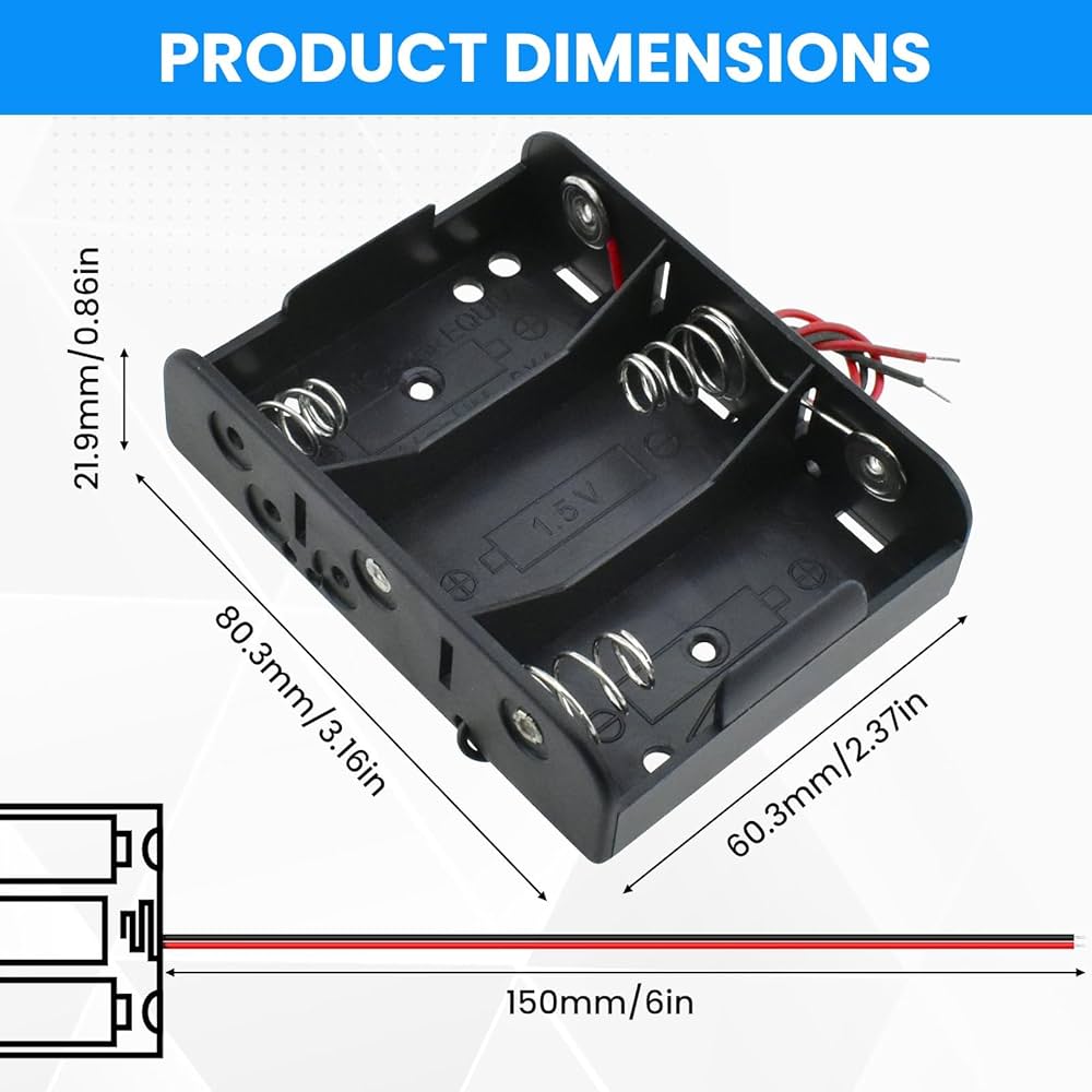 Amazon.com: SDTC Tech 2-Pack 3X C Cell Battery Holder 4.5V C Size