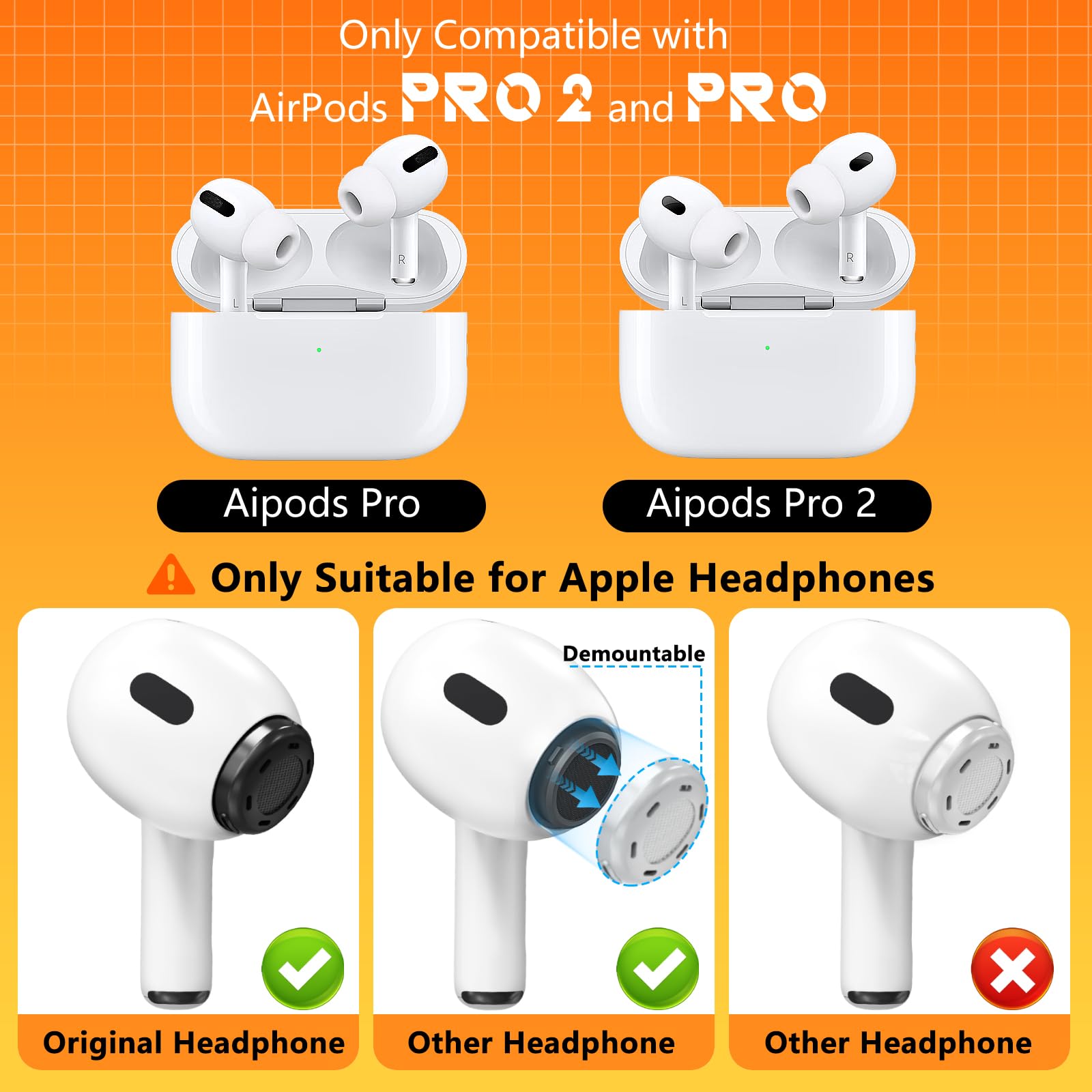 Amazon | Inesore【4組】イヤーピース AirPods Pro 2/1 対応 (Sサイズ
