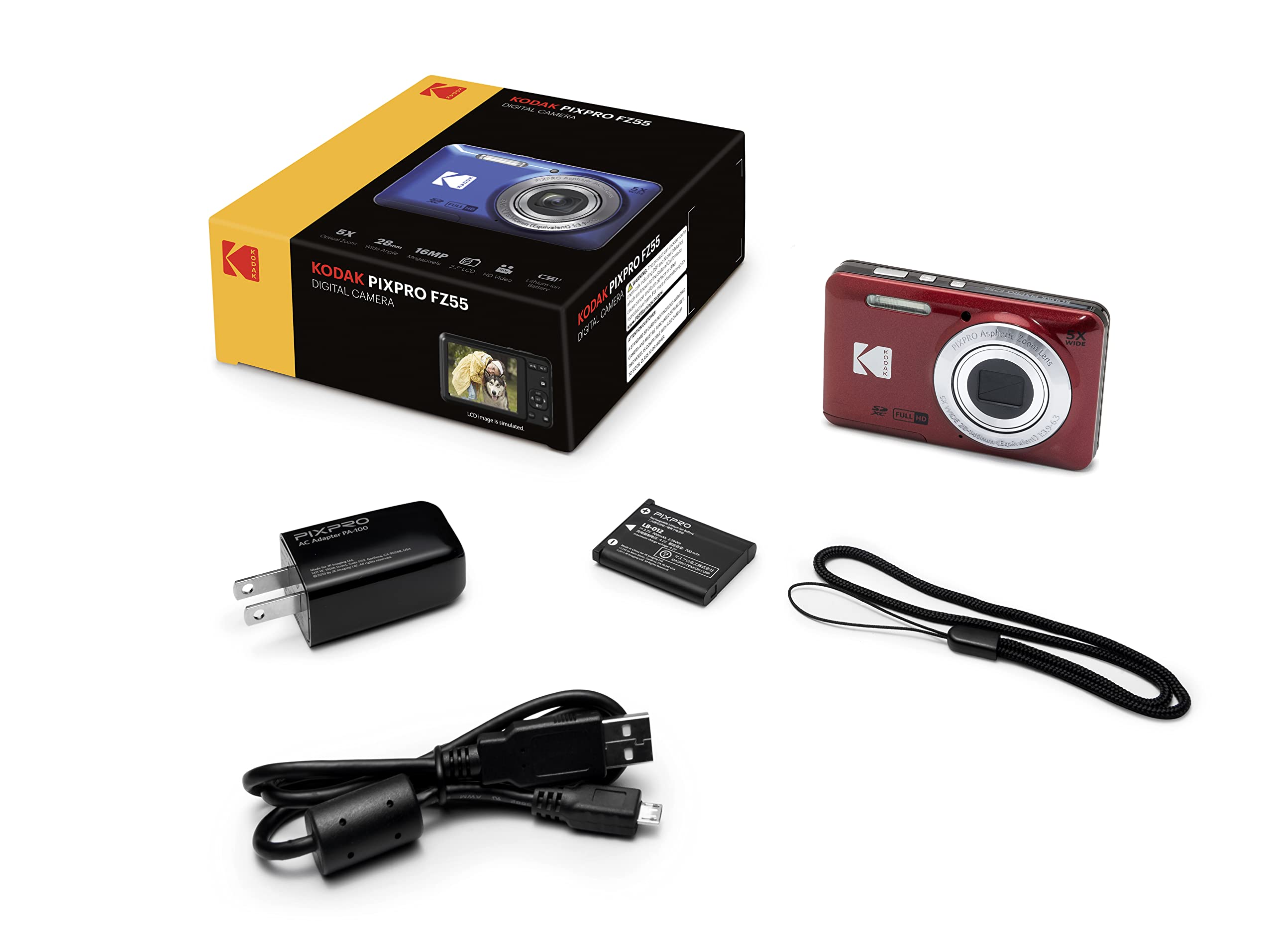 Amazon.com : Kodak PIXPRO FZ55, 16MP 28mm Wide-Angle Digital