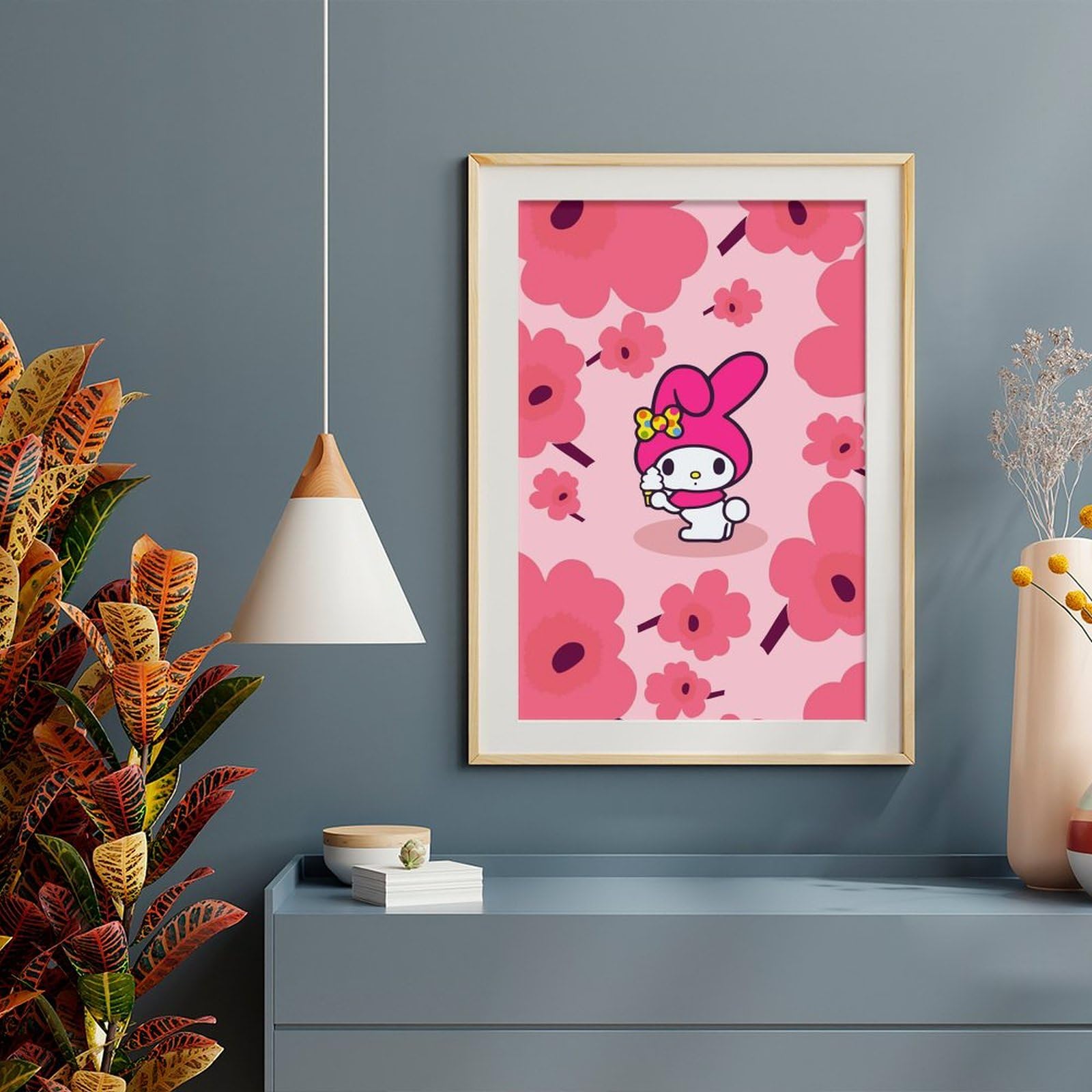 Amazon.co.jp: マイメロディ 花柄 ピンク ポスター 絵画 インテリア