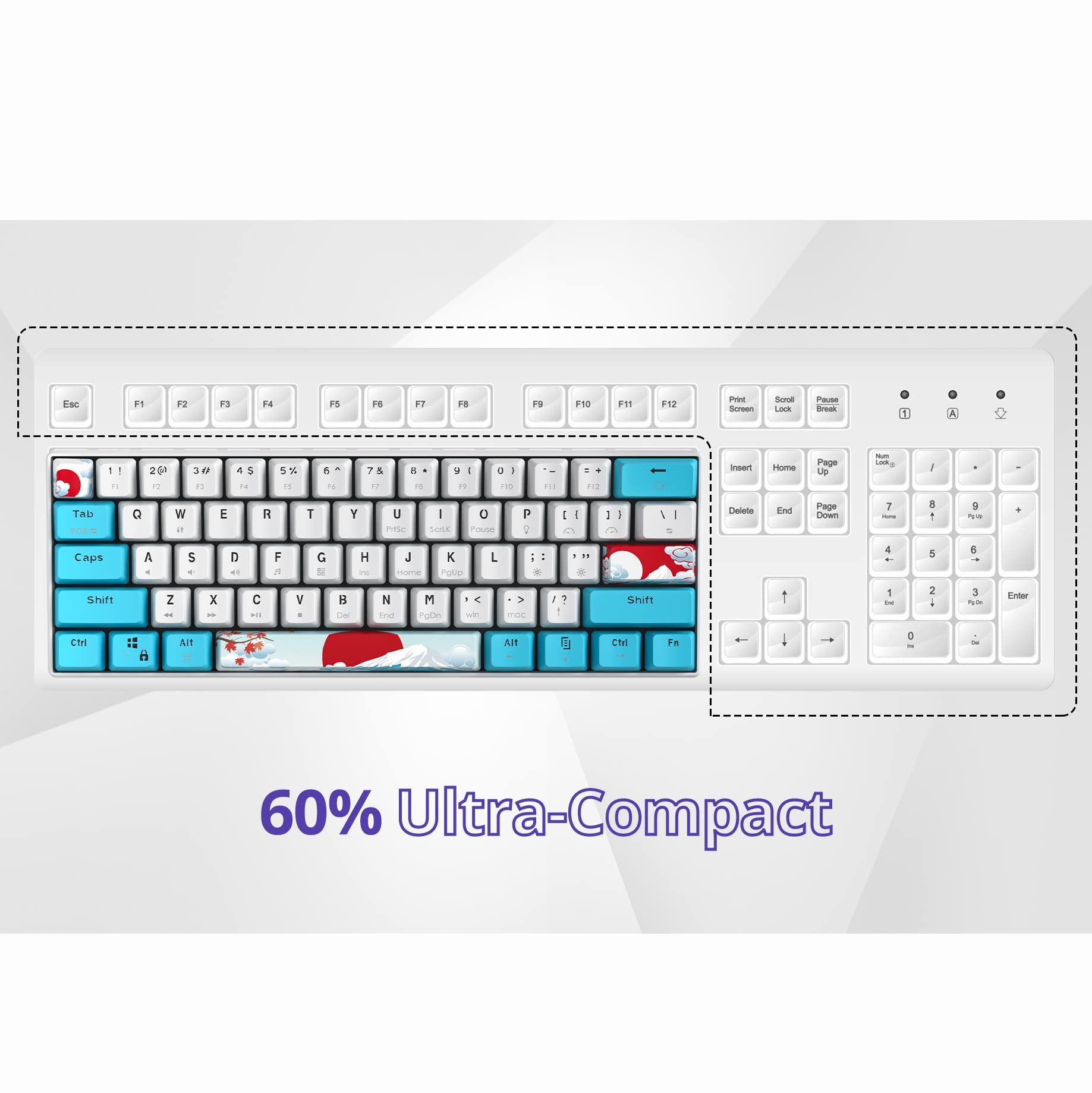 Amazon | Ussixchare 60%キーボード メカニカル RGB バックライト 有線