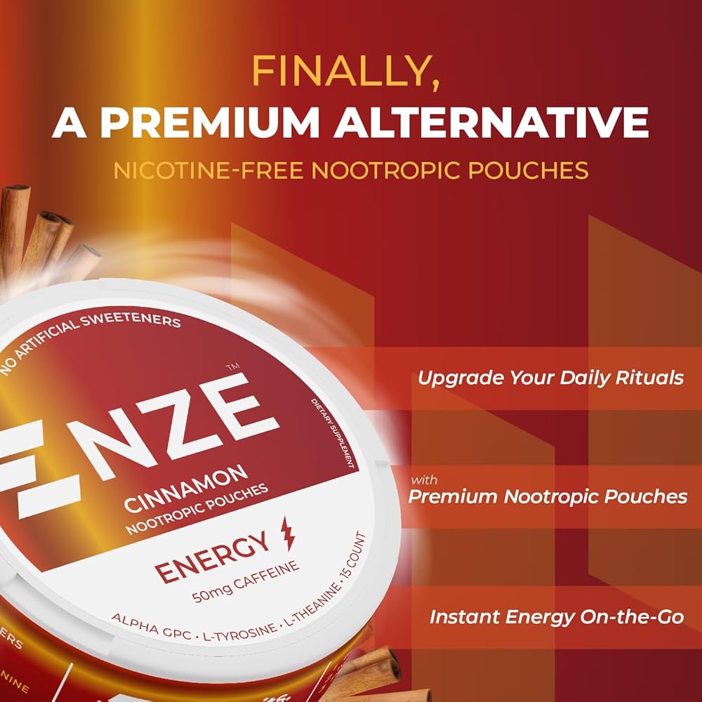 Amazon.com: NZE Caffeine Nootropic Pouches (Cinnamon) - Energy