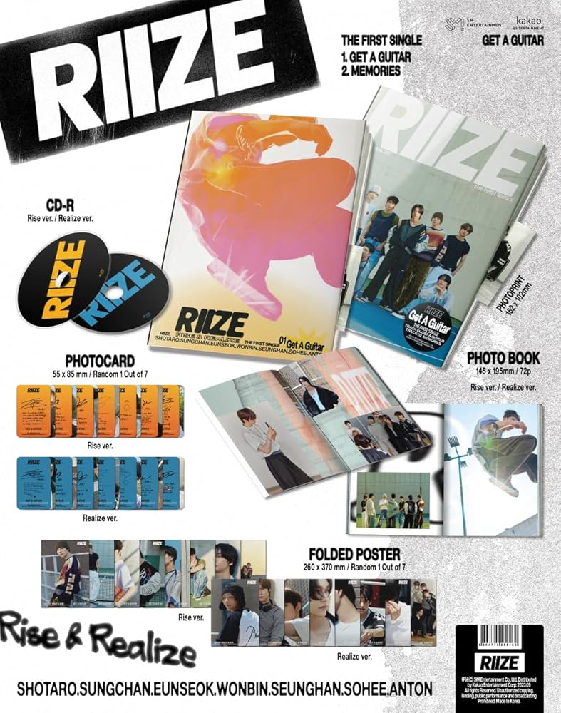 Amazon.co.jp: RIIZE - 1st Single Album Get A Guitar (Rise ver
