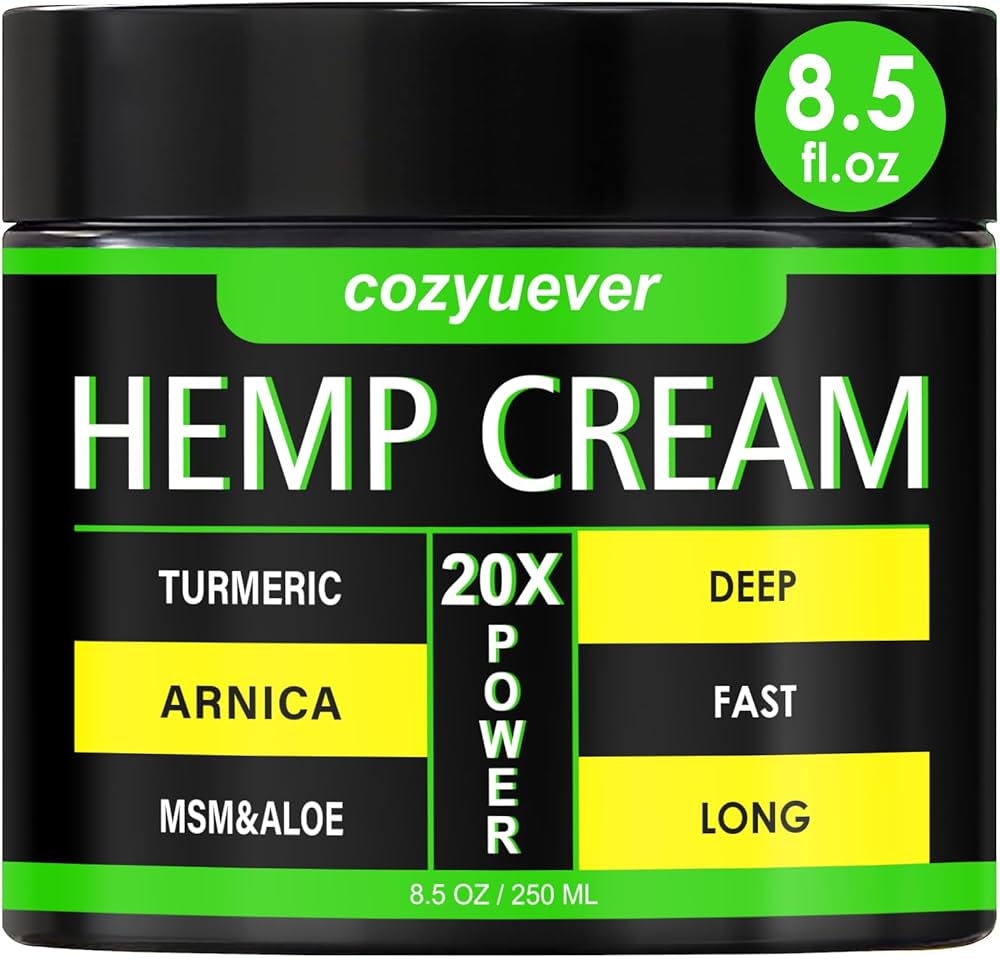 Amazon.com: cozyuever 8.5 Oz Hemp Cream with Arnica, Menthol, Aloe