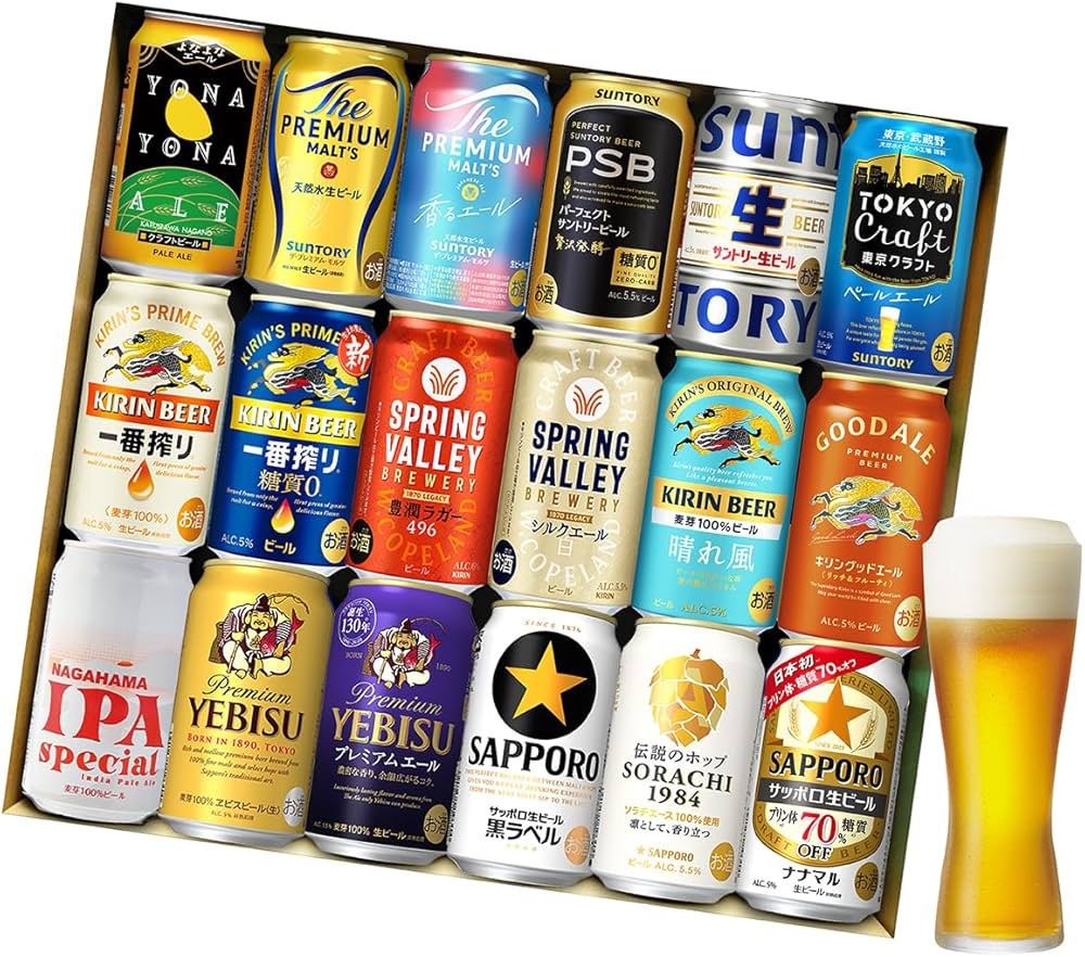 Amazon.co.jp: 五大 国産プレミアムビール 飲み比べ ギフト 350ml 18本