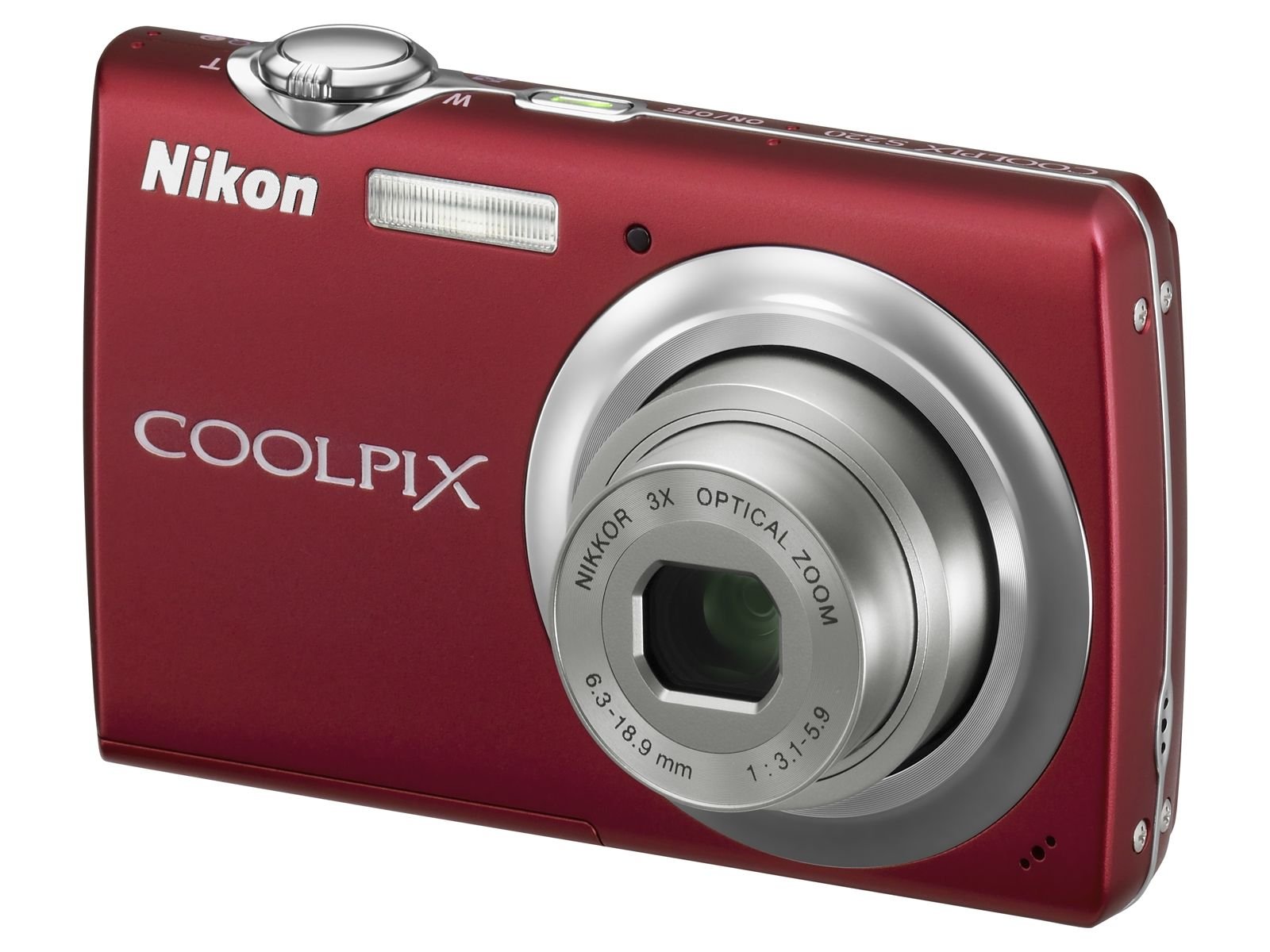 Nikon Coolpix S220 Digital Camera - Red (10.0MP, 3x Optical Zoom