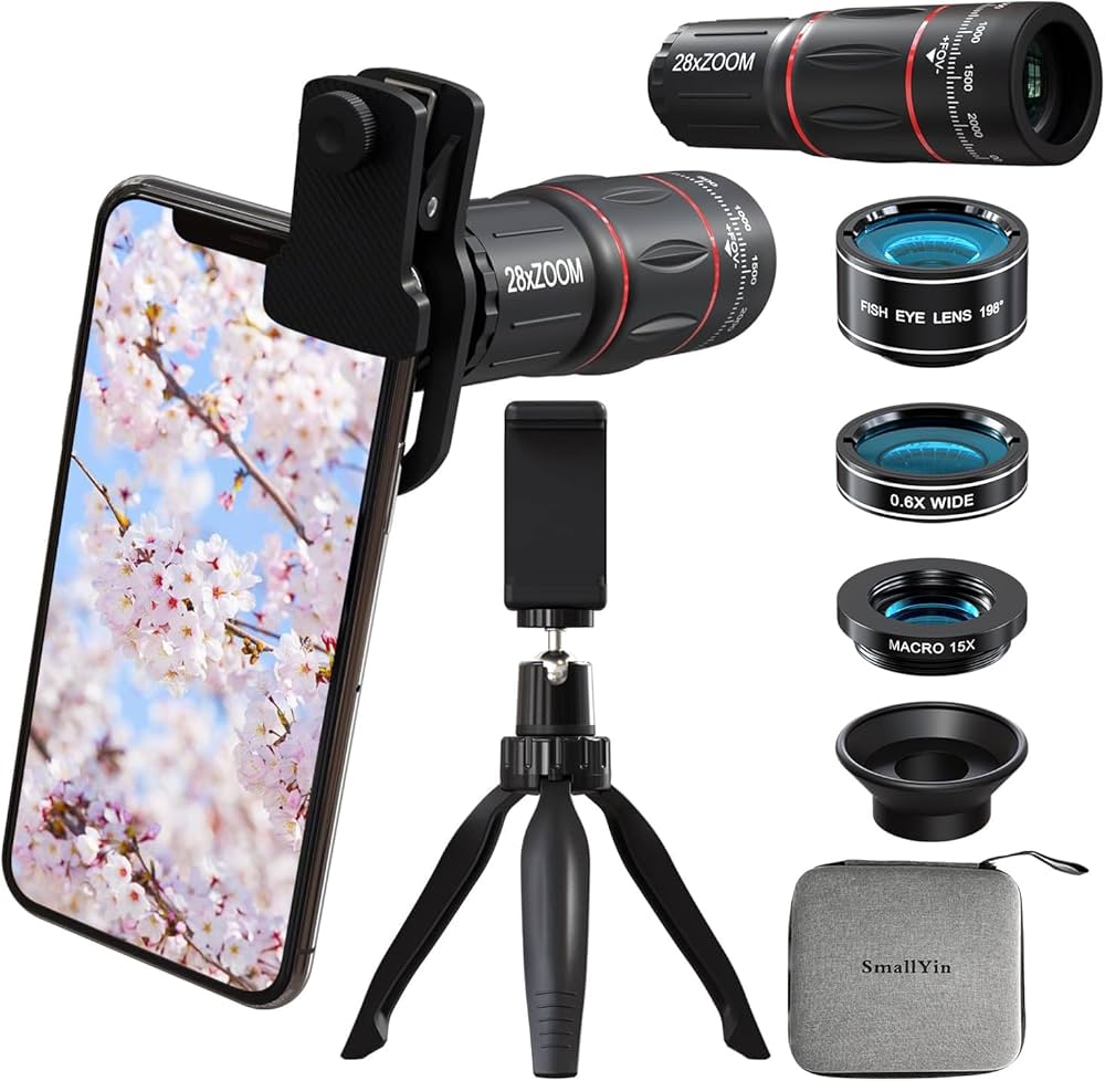 Amazon.co.jp: SmallYin スマホ用カメラレンズ 28倍望遠レンズ 198°魚