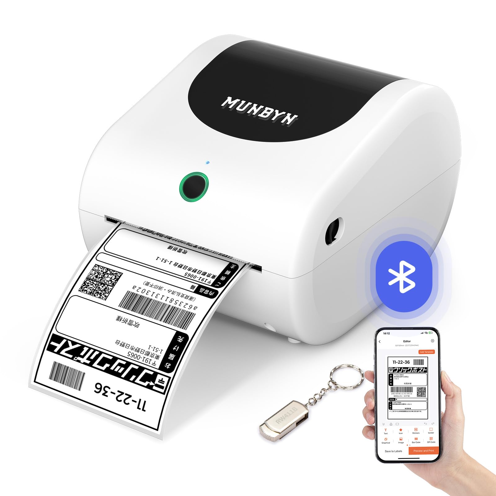 Amazon.co.jp: MUNBYN ラベルプリンター クリックポスト適用 USB