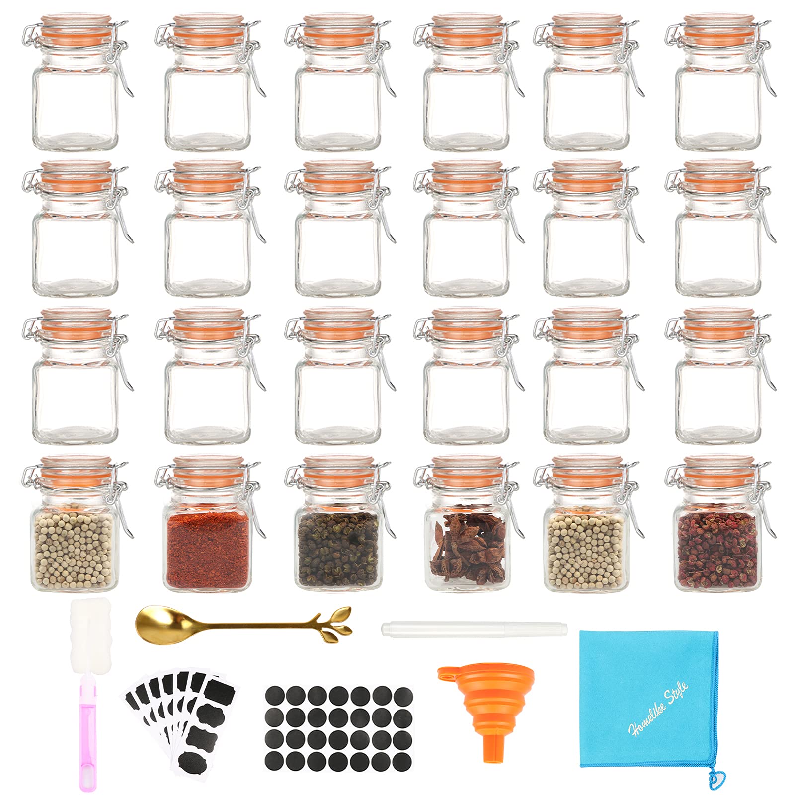 Amazon.com: Homelike Style 3.4 oz Small Glass Spice Jars with
