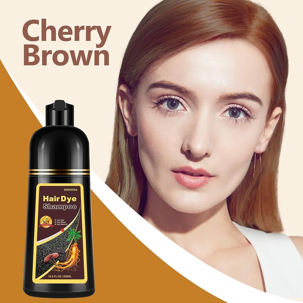 Amazon.com : Instant Cherry Brown Hair Dye Shampoo for Gray Hair 3