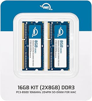 OWC 16GB (2 x 8GB) PC8500 DDR3 1066MHz SO-DIMMs Memory RAM Upgrade