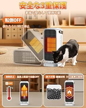 Amazon | Yokepro セラミックヒーター【2025冬新登場】 小型 速暖 電気