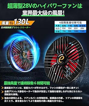 Amazon.co.jp: NEWモデル 28V超超高電圧出力 30000mAh大容量 ファン