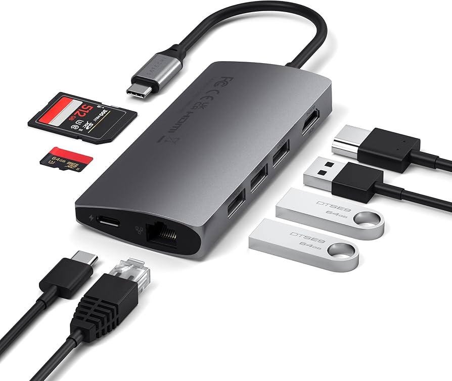 Amazon.co.jp: Satechi V2 Multi USB-C Hub 8-in-1 (Space Gray) 4K