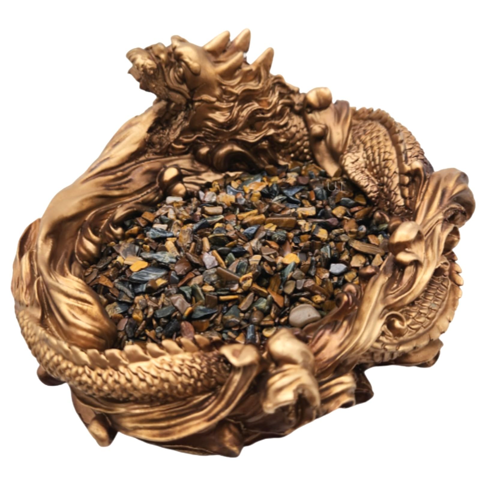 Amazon.co.jp: UTST 龍の置物 風水 さざれ石 浄化用 皿 パワーストーン