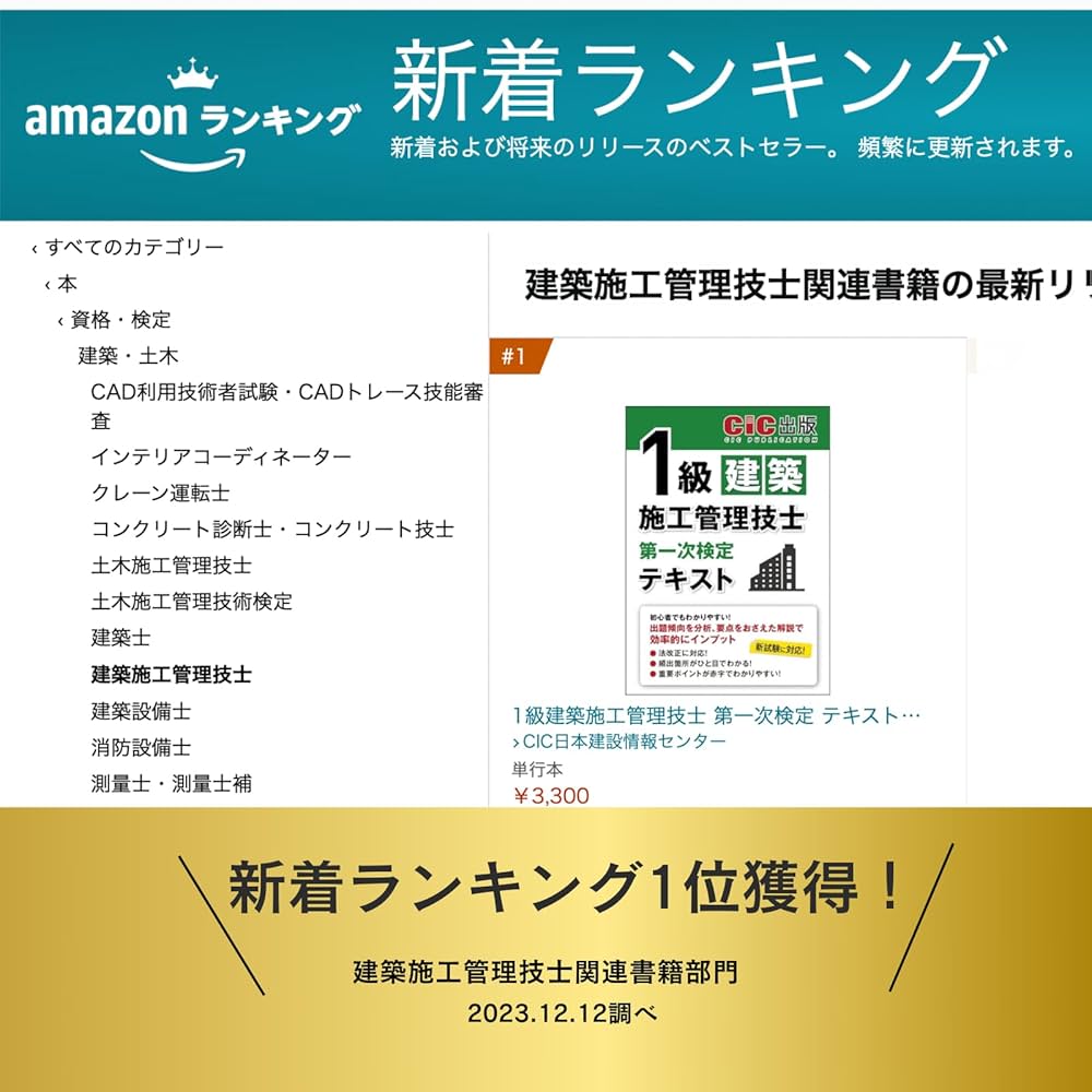 1級建築施工管理技士 第一次検定 テキスト 2024年度(令和6年度) | CIC