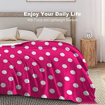 Amazon｜Mosato 明るいピンク 水玉模様パターン 毛布 ブランケット