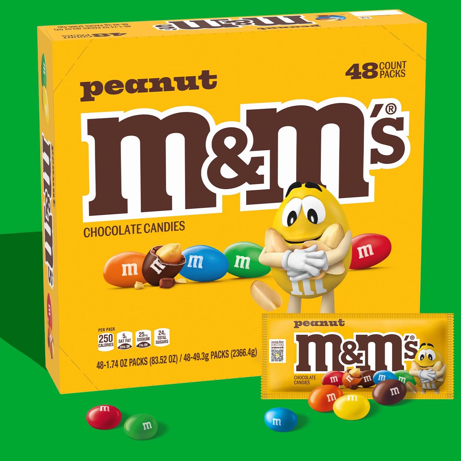 Amazon.com : M&M'S Peanut Chocolate Candy, Full Size 1.74 oz Bag