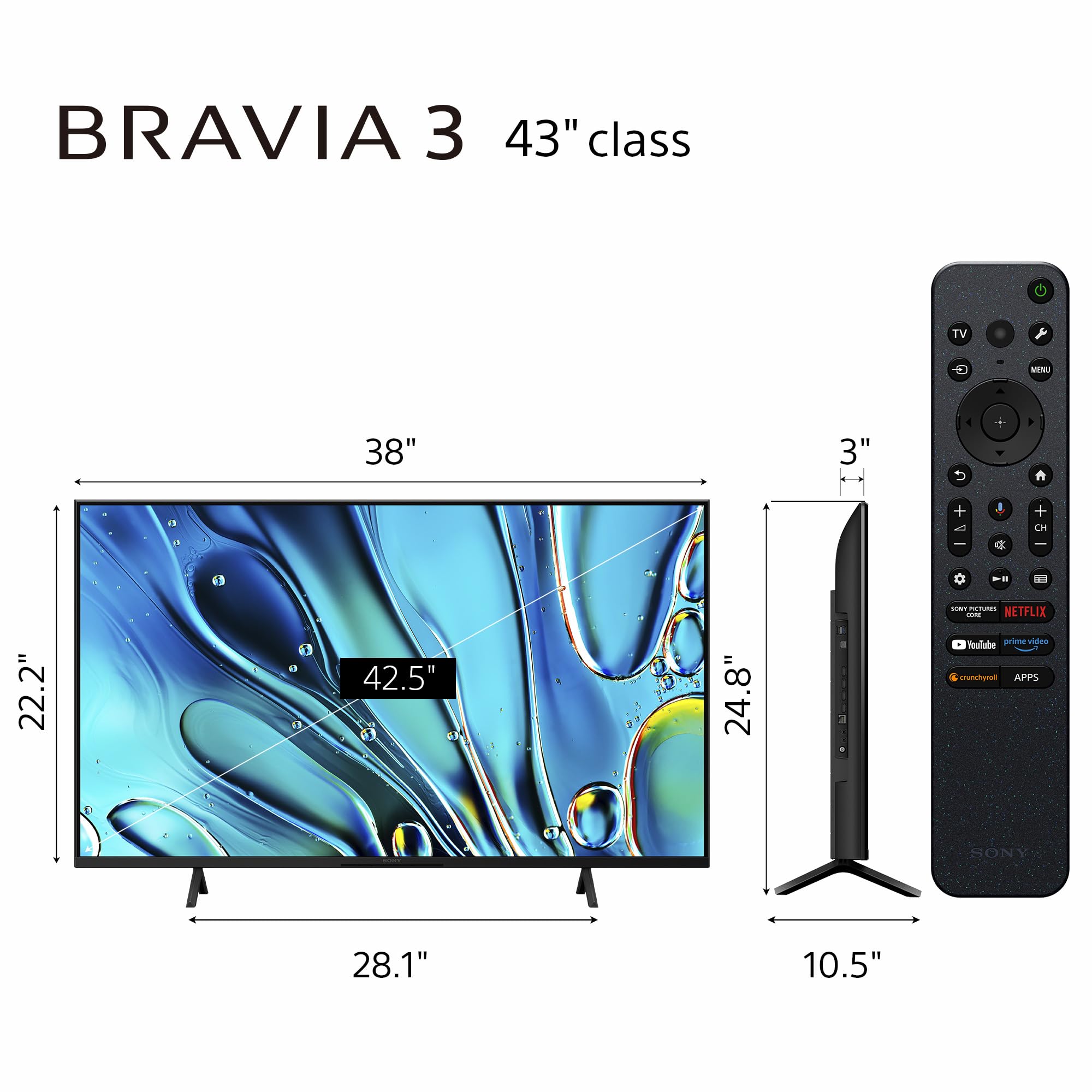 Amazon.com: Sony 43-Inch Class 4K Ultra HD BRAVIA 3 LED Smart TV