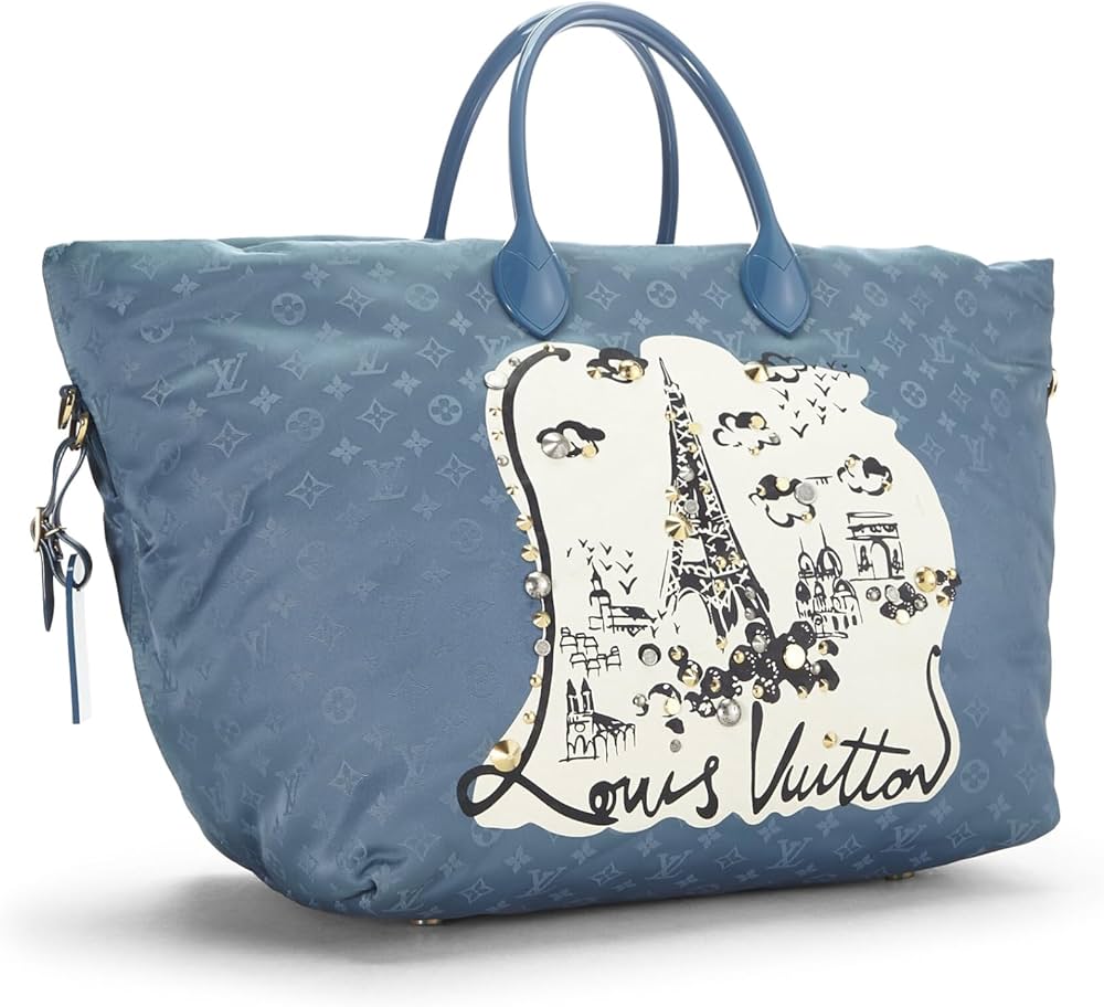 Amazon.com: Louis Vuitton, Pre-loved Blue Monogram Nylon Cabas