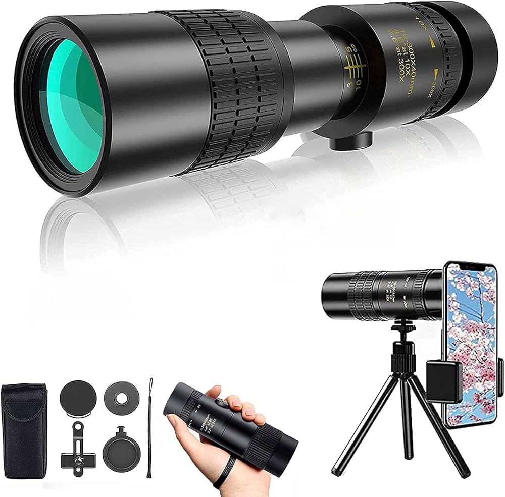 Amazon.co.jp: 単眼鏡 高倍率 MINI 単眼鏡 望遠鏡 10-300x40軍用望遠鏡