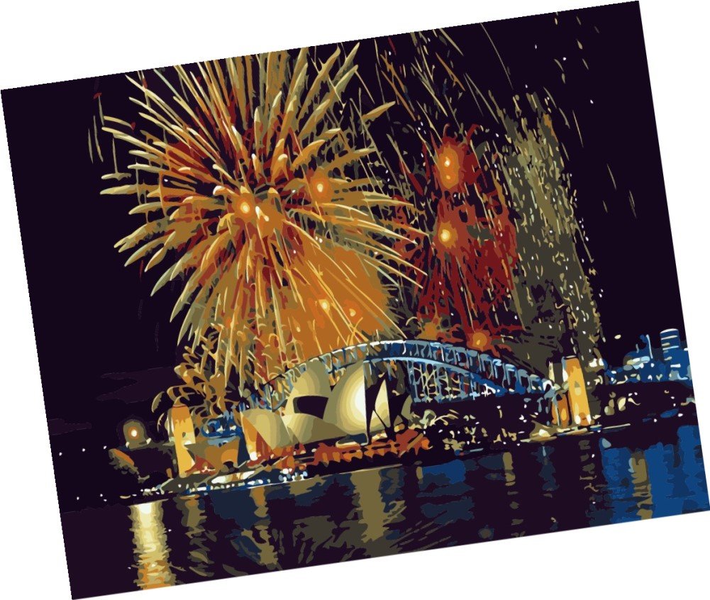 Amazon.co.jp: Wowdecor DIY 数字油絵40×50cm - 美しい花火 - ぬりえ