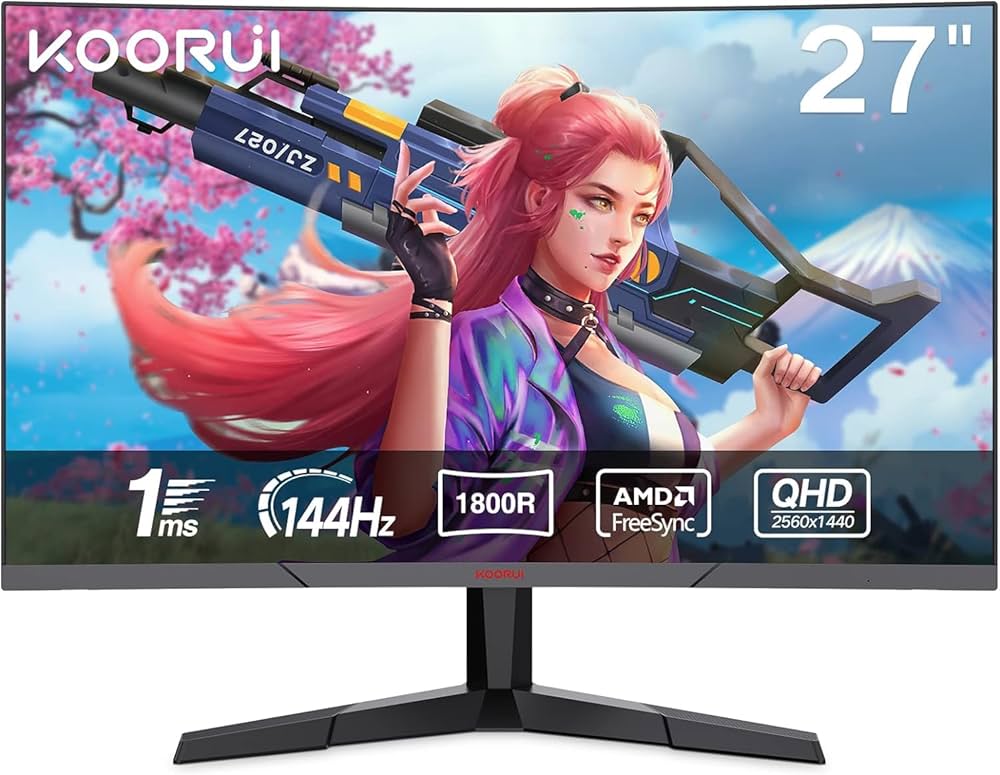 Amazon.co.jp: KOORUI ゲーミングモニター 27インチモニター 湾曲/曲面