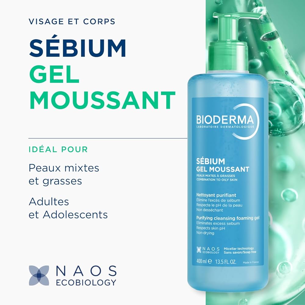Amazon.com: Bioderma - Sébium - Foaming Gel Pump - Cleansing and