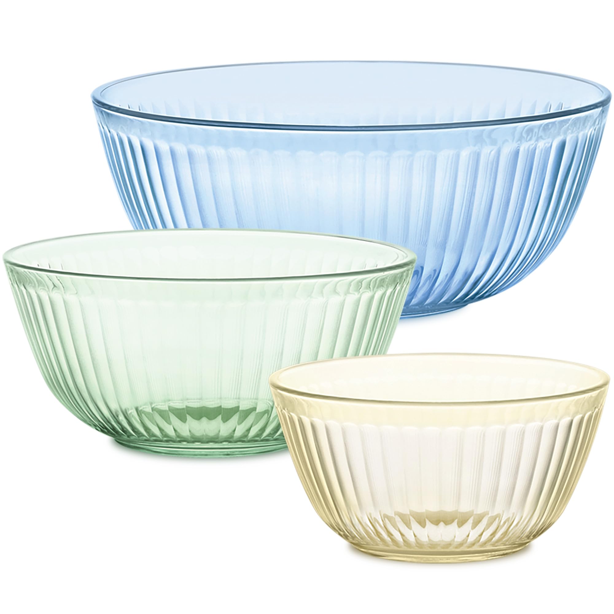 Amazon｜Pyrex Colors 着色 3個 蓋なし S/M/L ガラスミキシングボウル