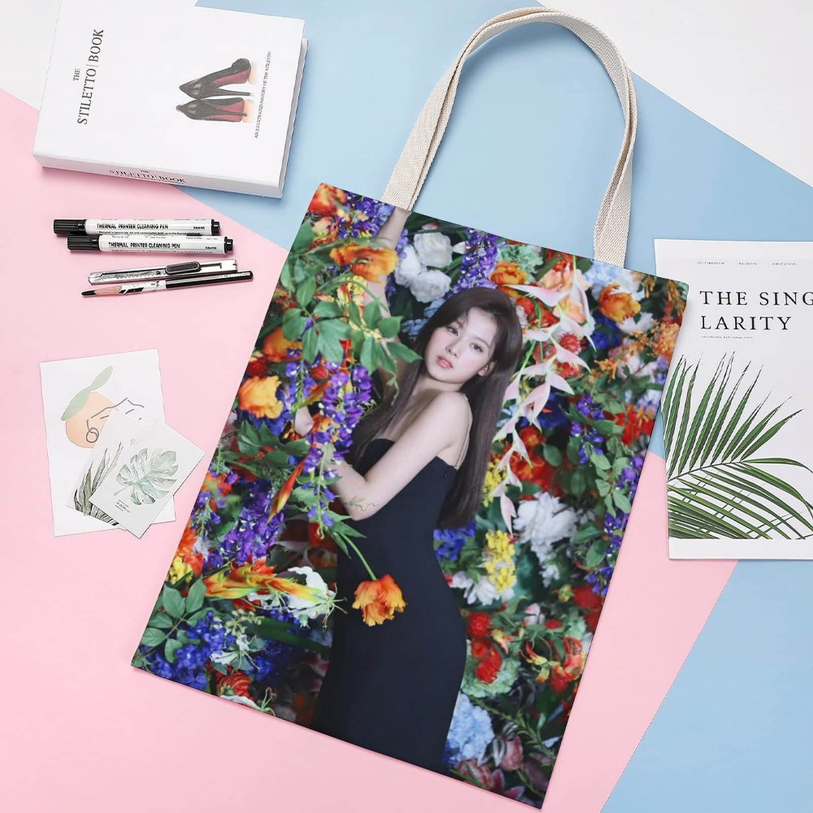 Amazon.co.jp: TWICE サナ トートバッグ ハンドバッグ キャンバス