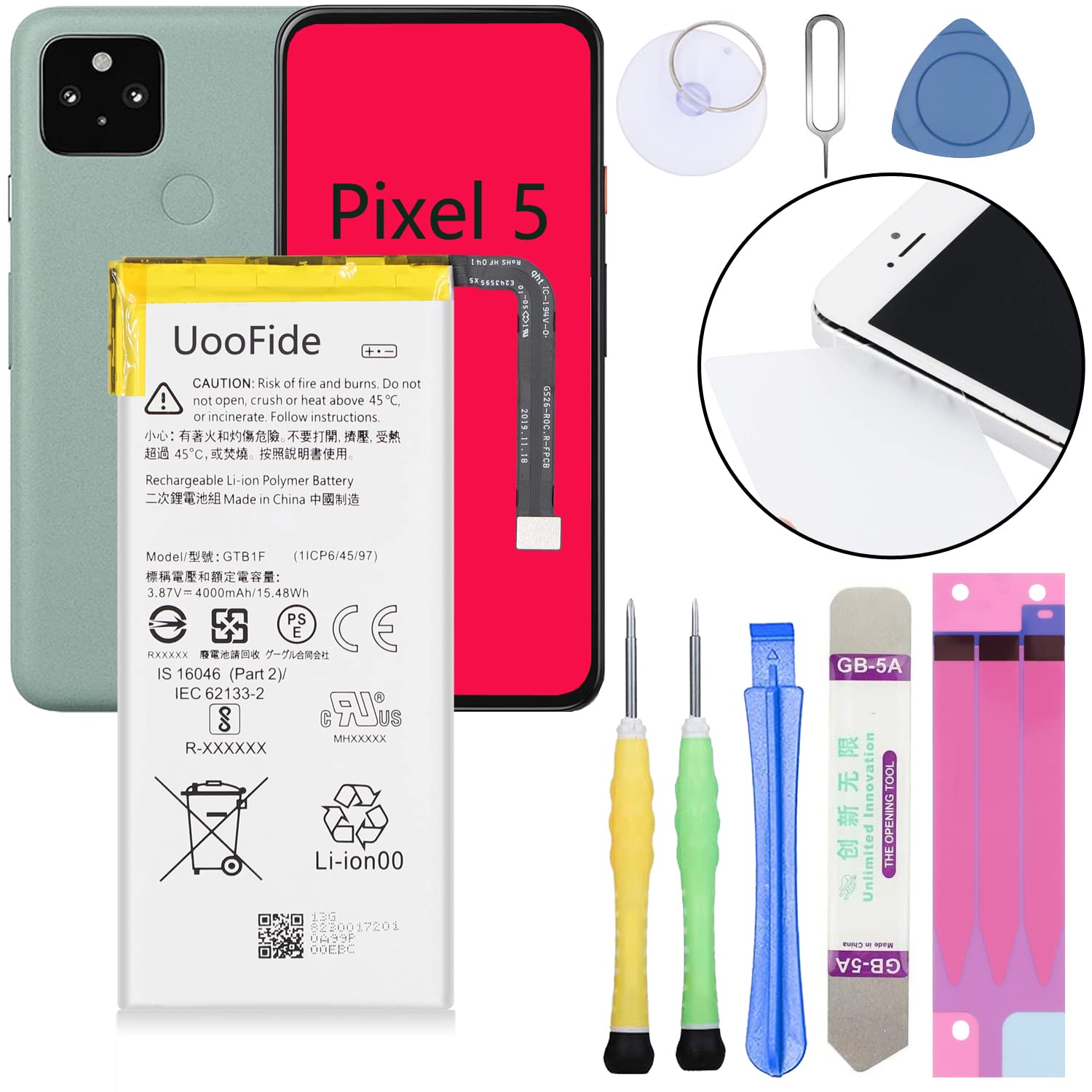 Amazon.com: UooFide for Google Pixel 5 Battery Replacement
