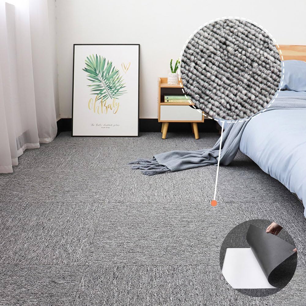 Amazon.co.jp: タイルカーペット（50x50CM)40枚 厚手 置くだけ 大判