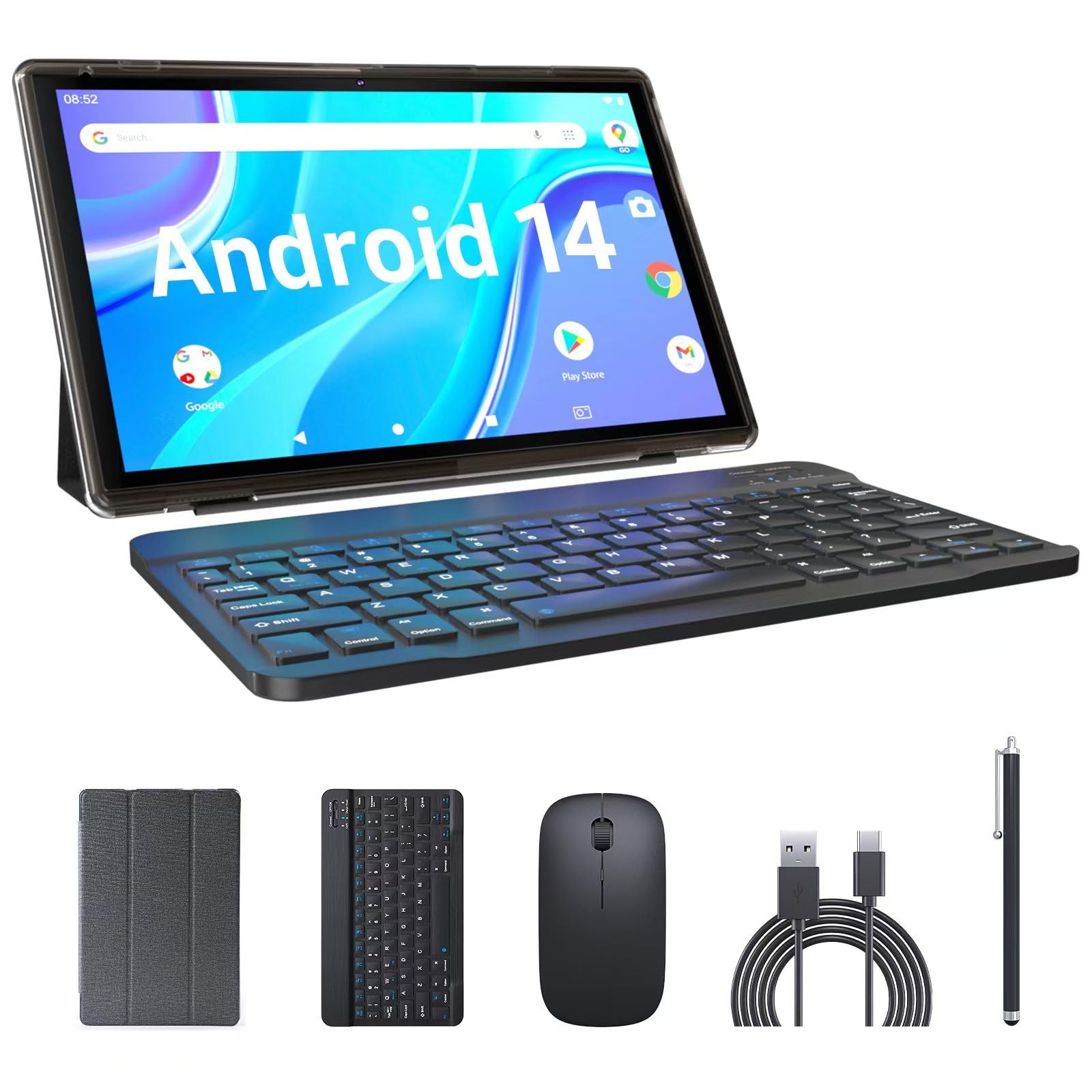 Amazon.com : ATOZEE Tablet 2 in 1 Android 14 Tablets with Keyboard
