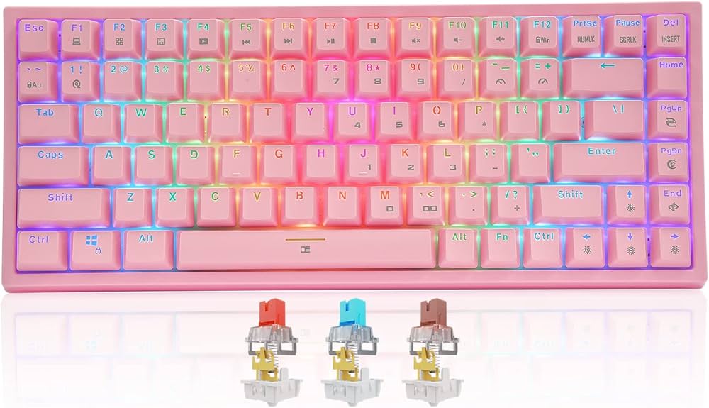 Amazon | CQ84メカニカル式ゲーミングキーボード 茶軸 赤軸 青軸キー